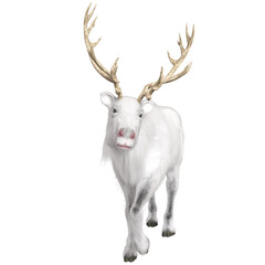 3D rendered beautiful reindeer isolated on transparent background