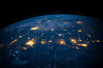 Obraz premium Earths City Lights from Space at Night1