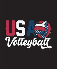 Volleyball Graphics Design with USA Volleyball Text and vector