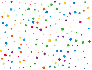 Rainbow Squares Confetti. Vector illustration.