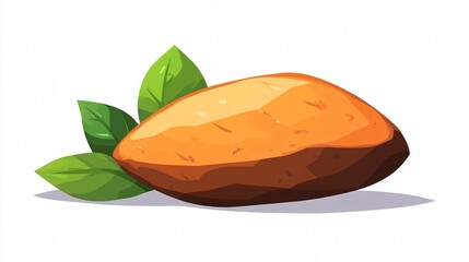Sweet Potato Isolated 2D Flat Vector for Graphic Design Projects