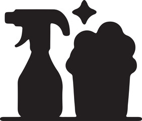 Illustration of a silhouette cleaning equipment icon