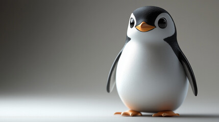 Fototapeta premium Cute child penguin cartoon style