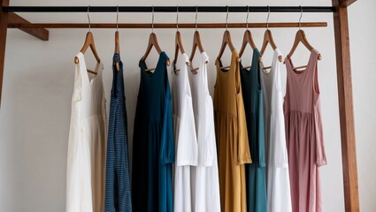 Cotton clothes on hanger