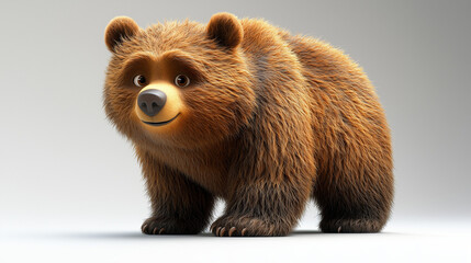 Cartoon brown bear with cute funny expression