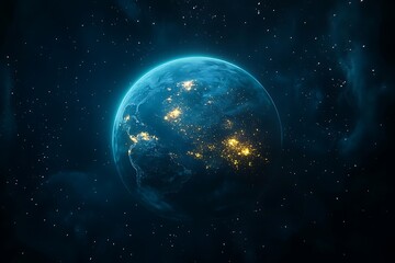 Obraz premium Glowing North America at Night from Space