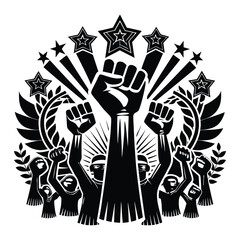 a vector illustration silhouette fist