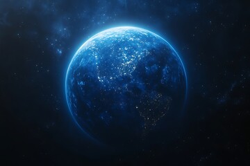 Planet Earth Night Lights Space View