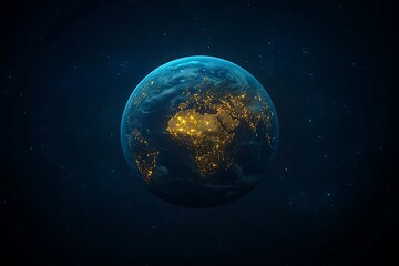 Earth at Night  Stars and City Lights