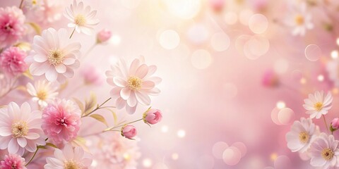 soft light pink abstract background with flowers