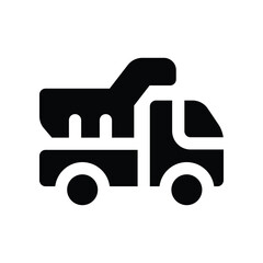 dump truck icon. vector glyph icon for your website, mobile, presentation, and logo design.