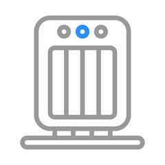 Electric heater icon. Concept of heating, climate control, and home appliance.