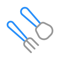 Fork and spoon icon. Concept of food, restaurant, and meal.