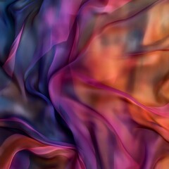 Obraz premium Colorful flowing fabric texture with abstract pattern, showcasing vibrant hues and folds.