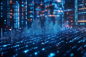 Obraz premium Modern Digital Algorithm Visualization