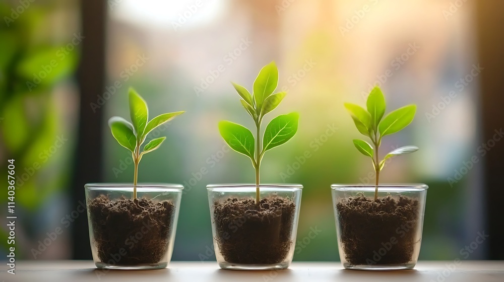 Poster conceptual growth image with modern design and copy space