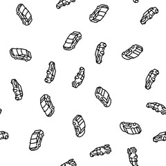 car vehicle auto transport vector seamless pattern thin line illustration