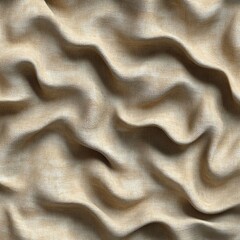 Fototapeta premium Wavy beige fabric texture background creating abstract pattern and light shadow effect.