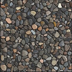 Textured pebble stone surface, creating a natural and rugged aesthetic.