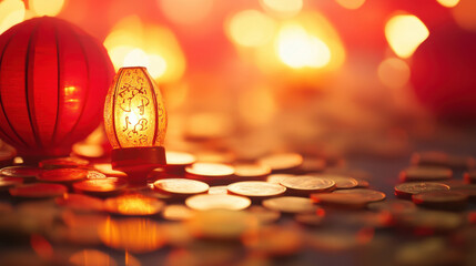 Background in red and gold tones for Chinese auspicious events.