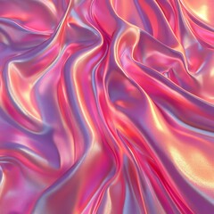 Obraz premium Vibrant, colorful silk texture with flowing waves and luminous pinks and purples.