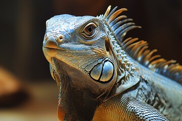 Obraz premium Textured Elegance, Iguana