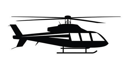 Helicopter icon, vector, silhouette, outline, illustration isolated on white background