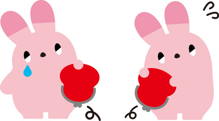 空の財布を持ったウサギ_表情なし