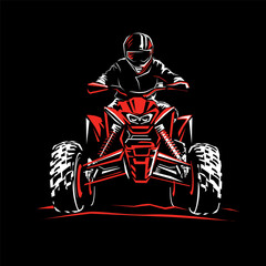 atv, quad bike stylized silhouette vector symbol © lapencia