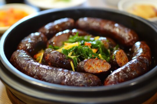 Sundae is a Korean blood sausage occasionally referred to as soondae in English