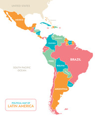 Political Map of Latin America