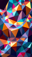 Fototapeta premium Prism Fractals - Intersecting triangular prisms scattering light. background copyspace