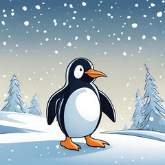Obraz premium penguin on snow