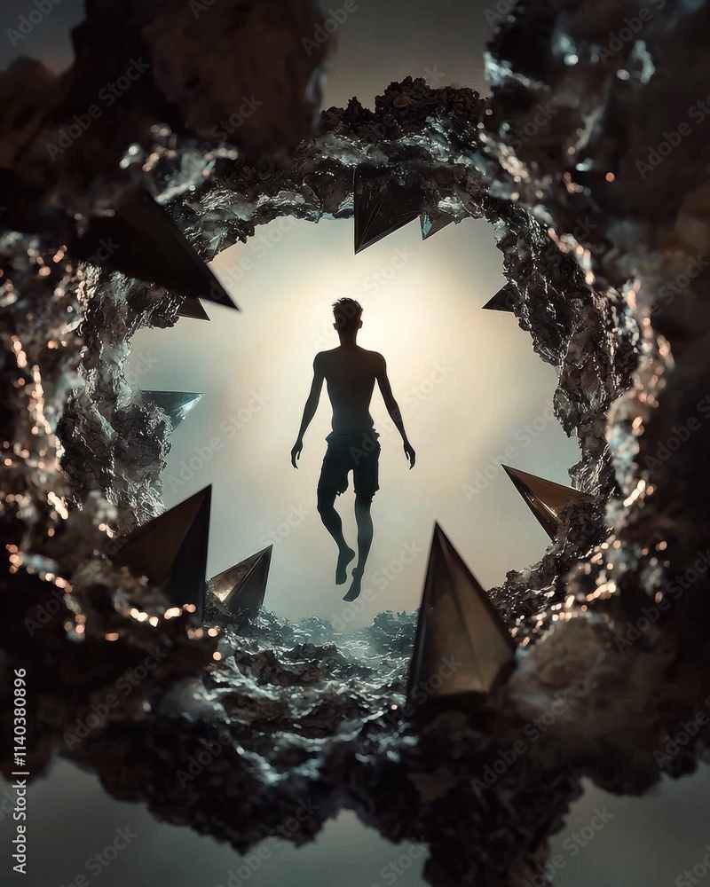 Poster hypervigilance experience abstract space digital art surreal environment dynamic viewpoint existenti