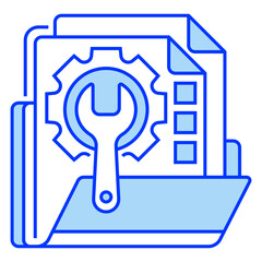 File Repair Line Icon. linear style sign for mobile concept and web design. Outline vector icon.