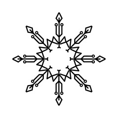 Beautiful snowflake icon boho style