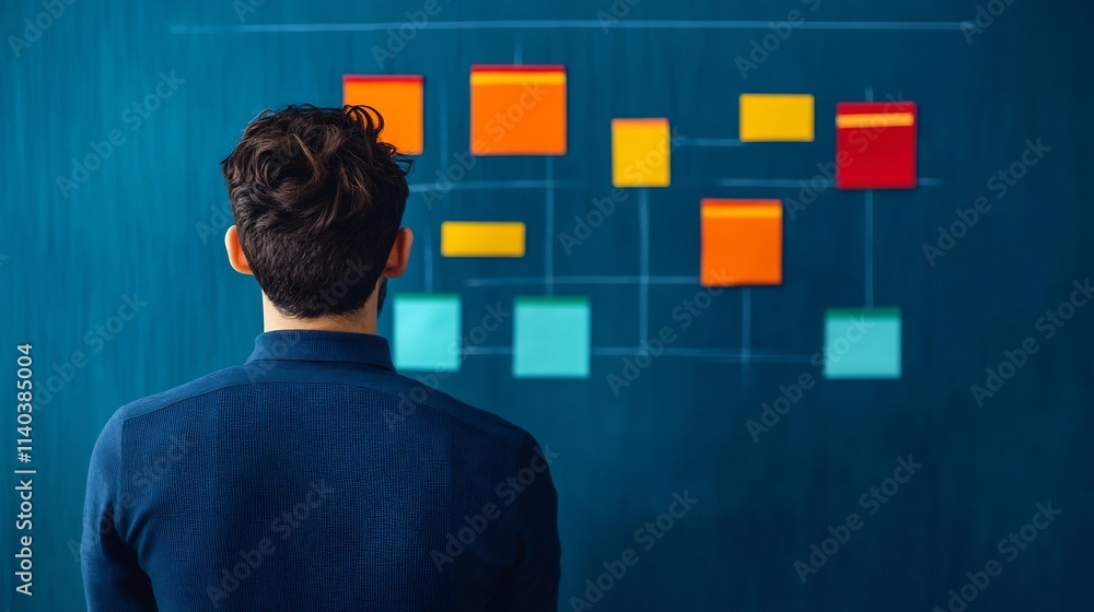 Poster minimalist business process improvement dashboard with graphical visualization