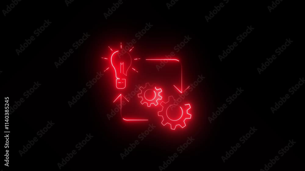 Aufkleber energy technology concept. new idea and setting icon .light bulb with setting gears icon animation. 