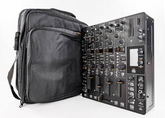 Professional Audio Mixer with Portable Carrying Bag for DJs and Audio Production