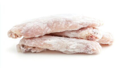 Frozen chicken wings in a sealed package, placed against a white background, focusing on easy meal preparation and convenience