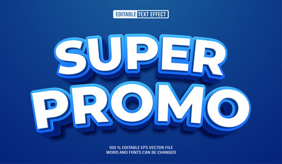 Editable 3d text style effect - Super Promo Sale Design text effect Template	