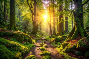 Obraz premium Enchanted Forest Photography: Candid Shots of Magical Woodland Scenery