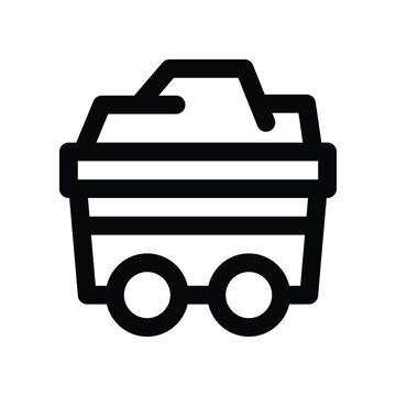 recommend clip art: mining cart icon. vector line icon for your website, mobile, presentation, and logo design.