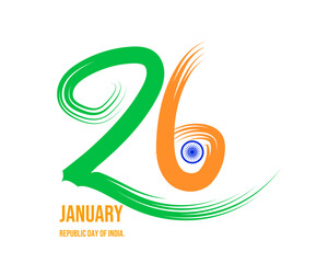 Obraz premium January 26 is celebrated as Republic Day in India. Happy Republic day of India festival with wave.