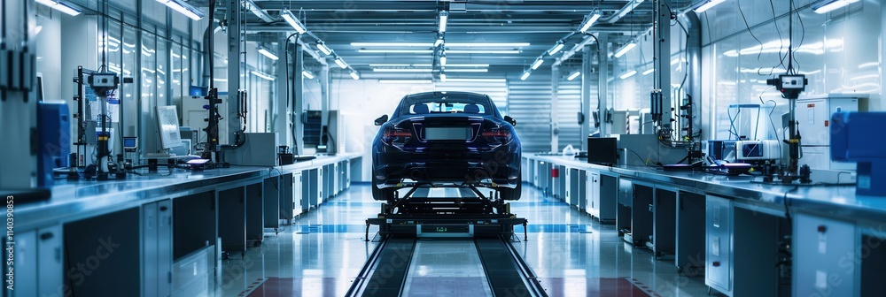 Aufkleber testing facility where cars undergo rigorous inspections and performance evaluation in a controlled 