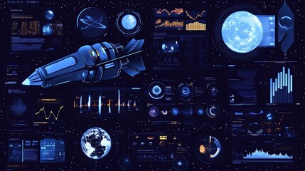 AI in space exploration: Robotic probe with complex AI systems,  illustration