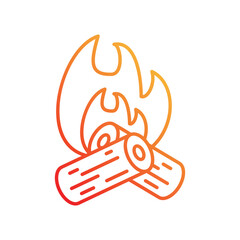 Bonfire gradient icon with white background vector stock illustration