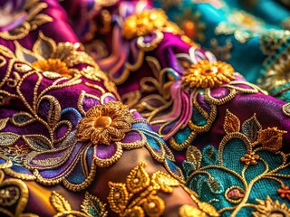 Fototapeta premium Fashion Photography Textures: High-Fashion Fabric Closeups, Detailed Textile Shots, Luxury Material Photography