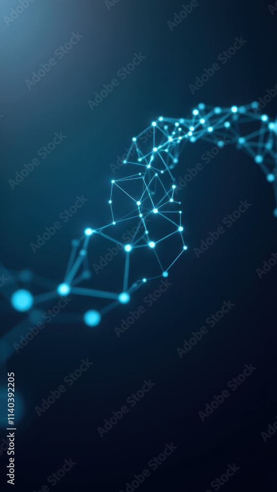 Poster abstract digital cloud with interconnected nodes representing advanced technology, networking, or da