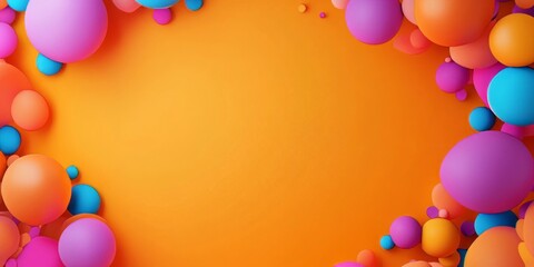 Brightly colored banner featuring balloon animals and vibrant empty space for festive occasions